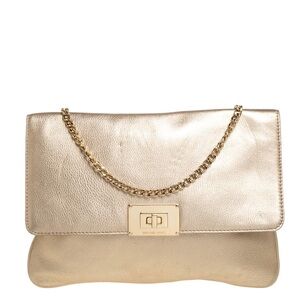 Michael Michael Kors Sloan Metallic Gold Leather Chain Shoulder Bag/Clutch